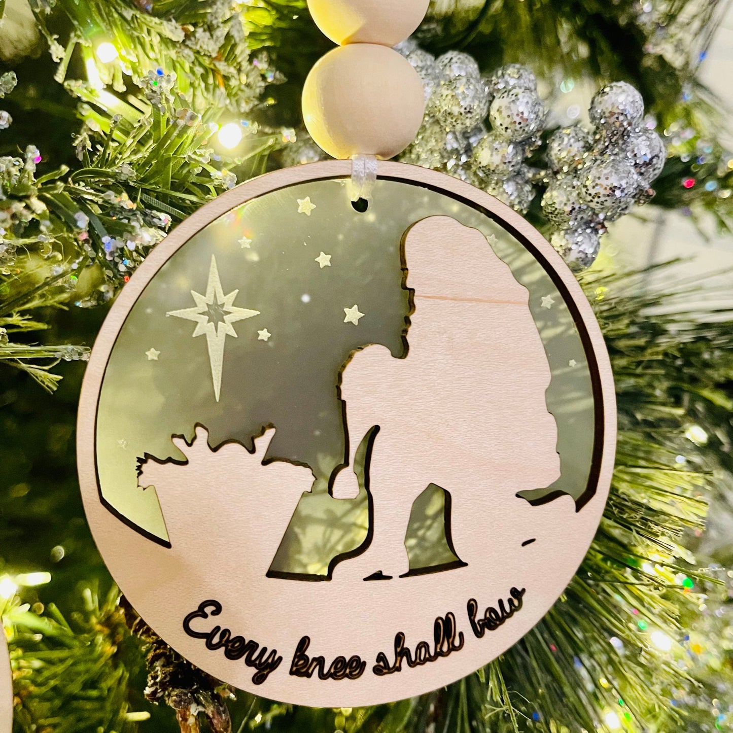 Nativity Scene Christmas Ornaments | 2 Layered Wise Men Ornaments | Cute Wooden Ornaments | Silent Night Christmas Tree Decor | Handmade