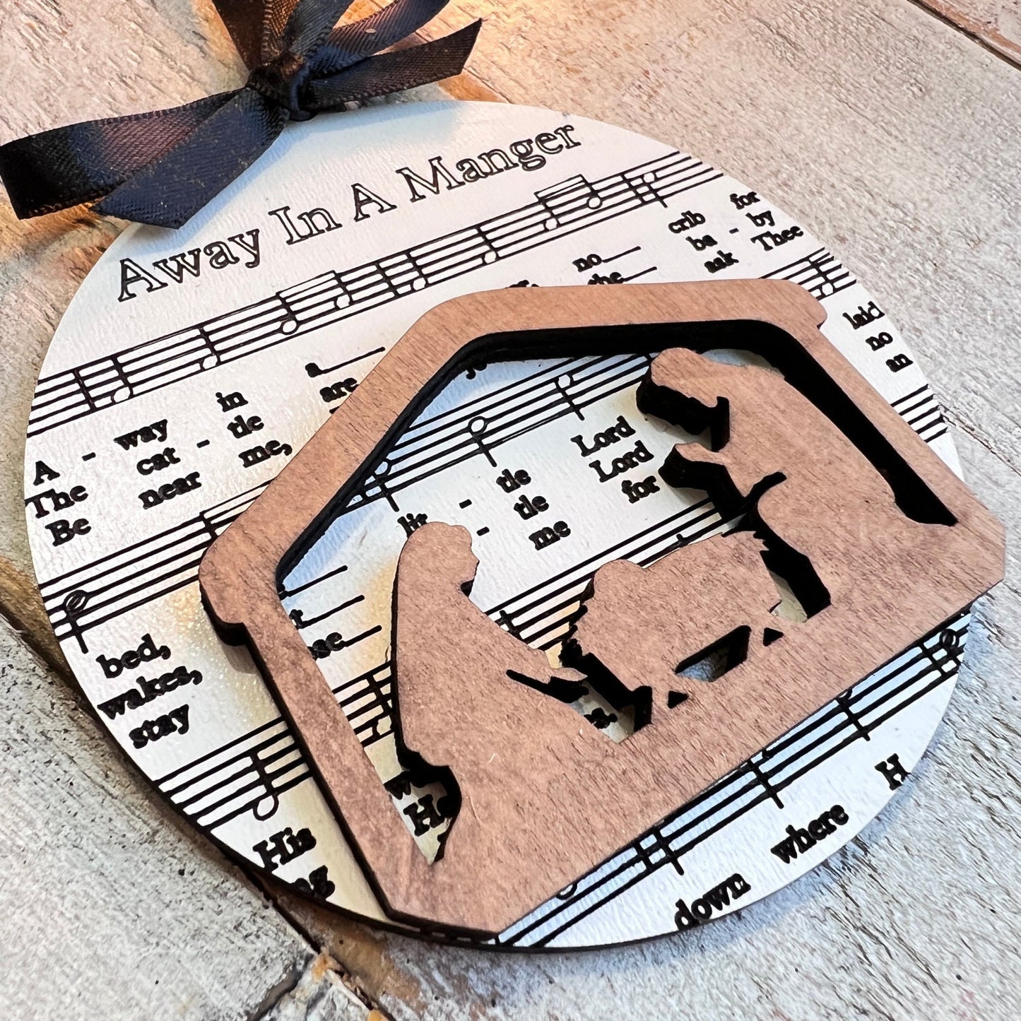 Christmas Sheet Music Ornament | Church Choir Ornaments | Christian Ornaments | Church Christmas Gifts | Christmas Tree Handmade Ornaments