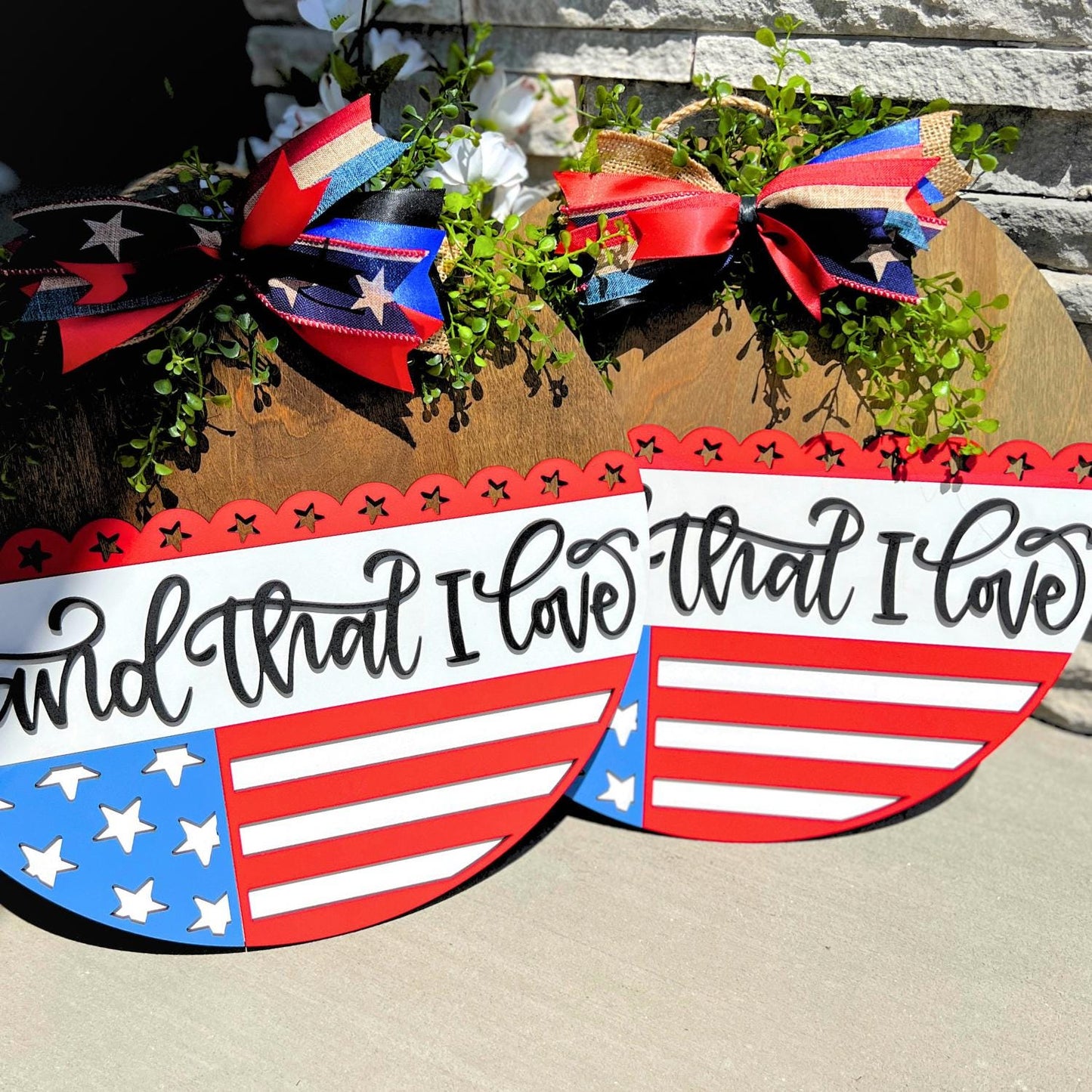4th of July Door Hanger | Land that I Love Patriotic Door Sign
