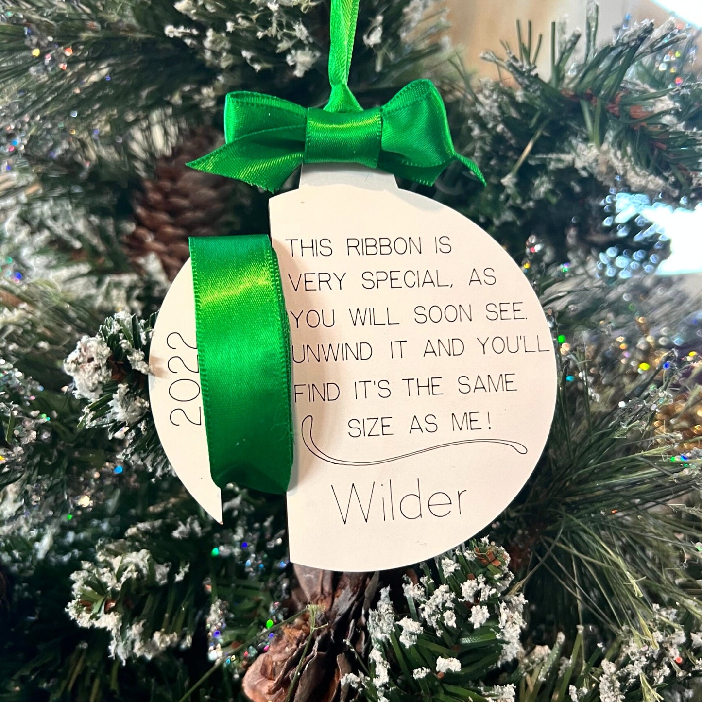Child Growth Ornament | Ribbon Ornament | Personalized Child Ornament | Personalized Christmas Ornament