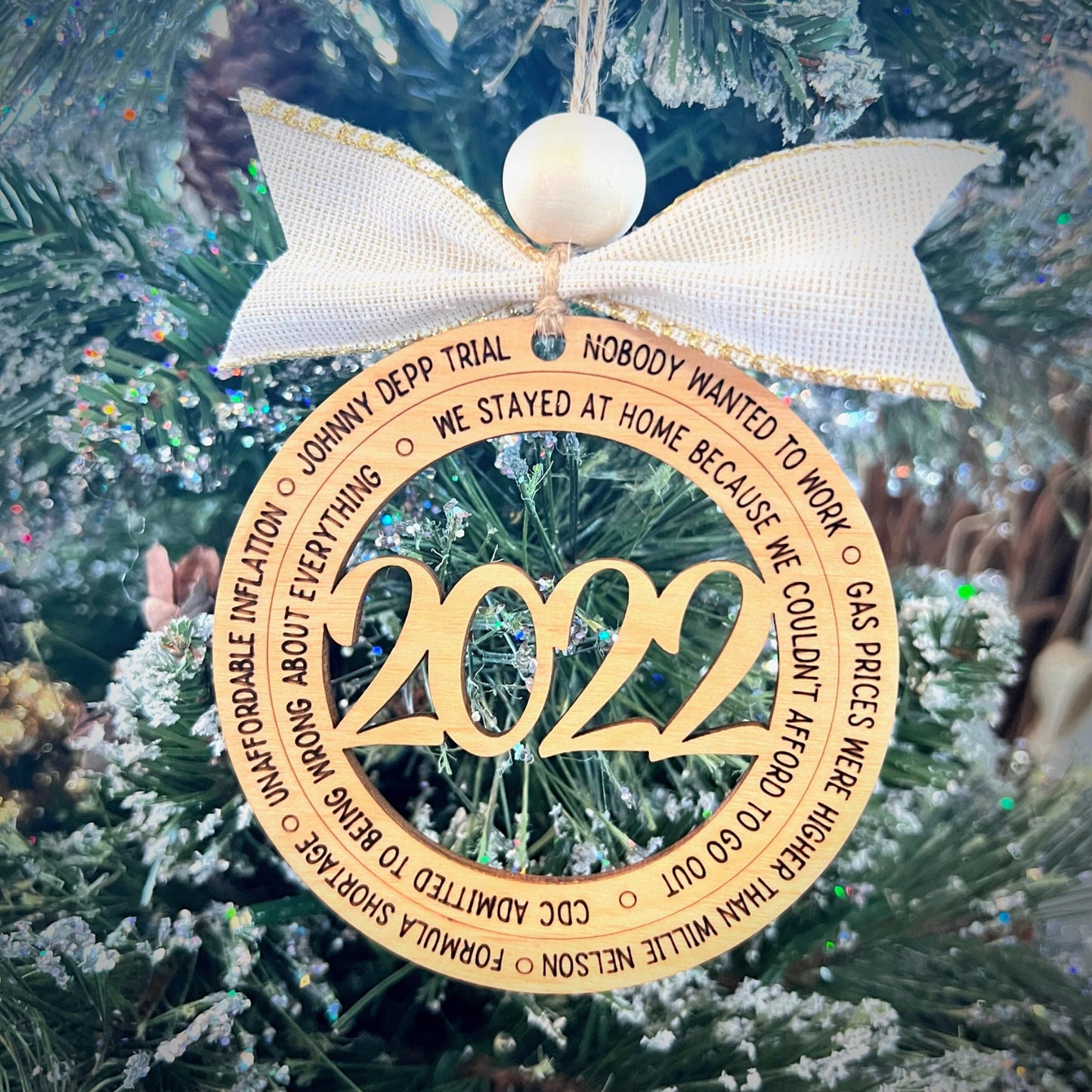 2022 Ornament | Funny 2022 Year Ornament | Johnny Depp Trial Ornament | Funny Christmas Gift Ideas | Funny Ornaments