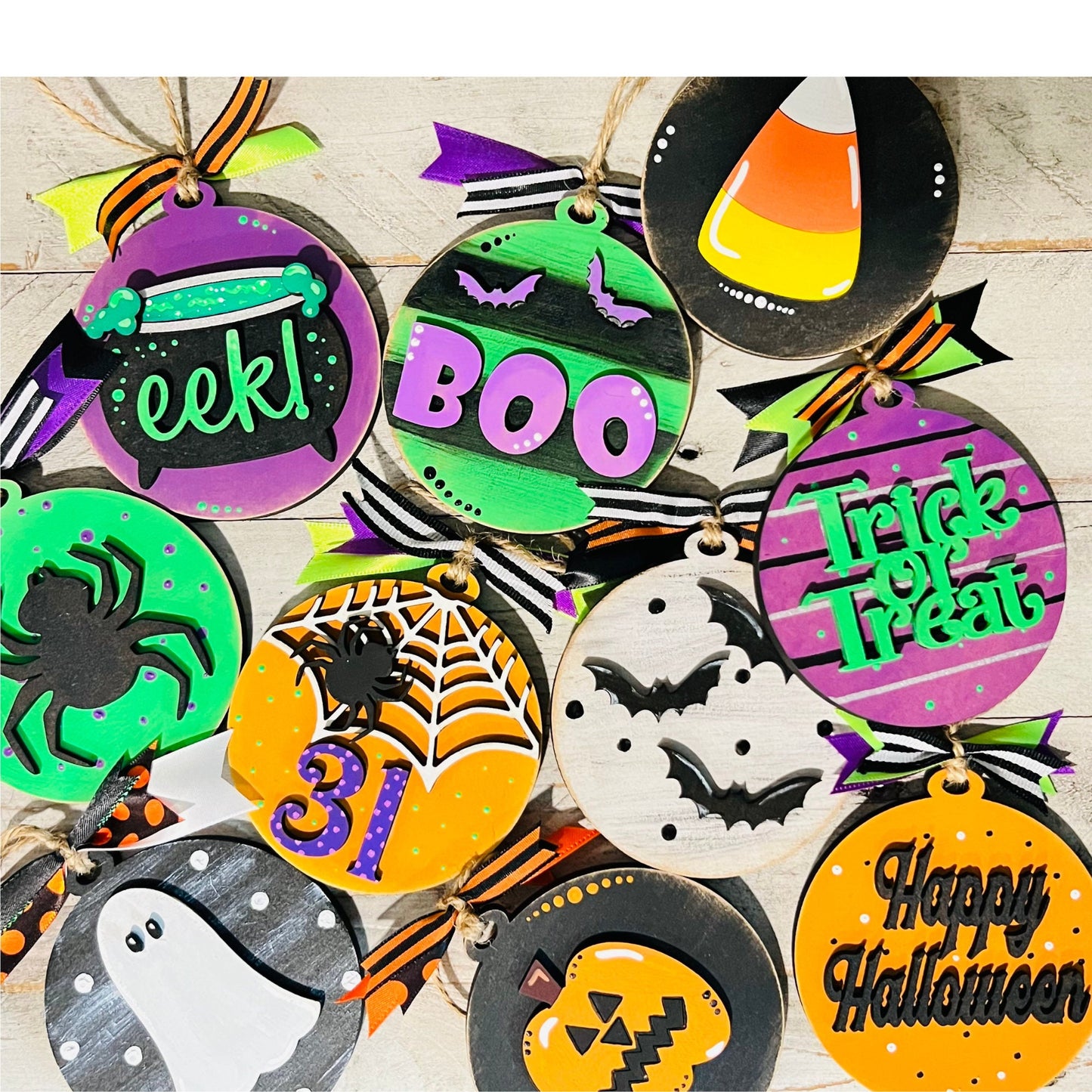 Unfinished Halloween Ornament Kit | Halloween Decor | Halloween Christmas Tree | Halloween Charms