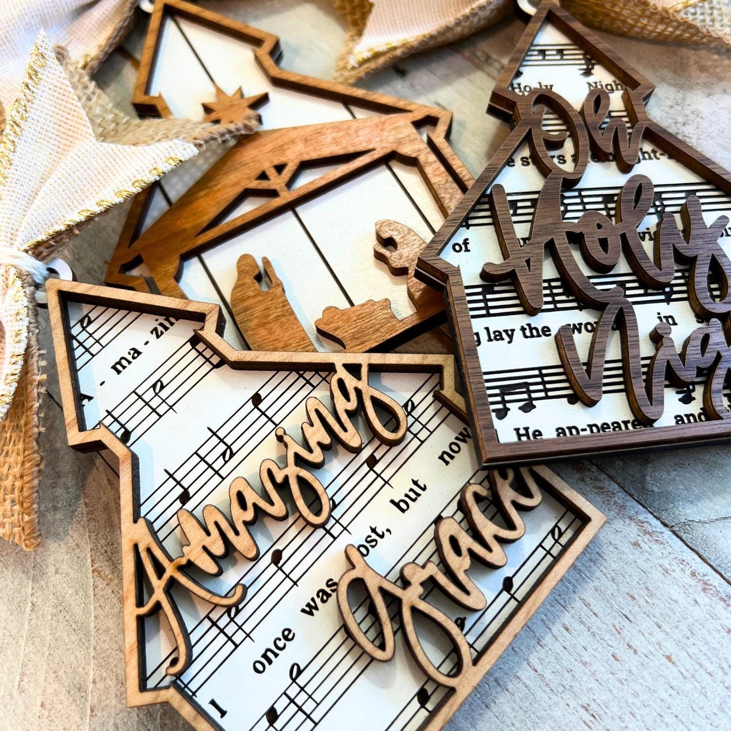 Christian Jesus Christmas Ornament | Nativity Ornament | Church Ornament | Choir Music Gifts