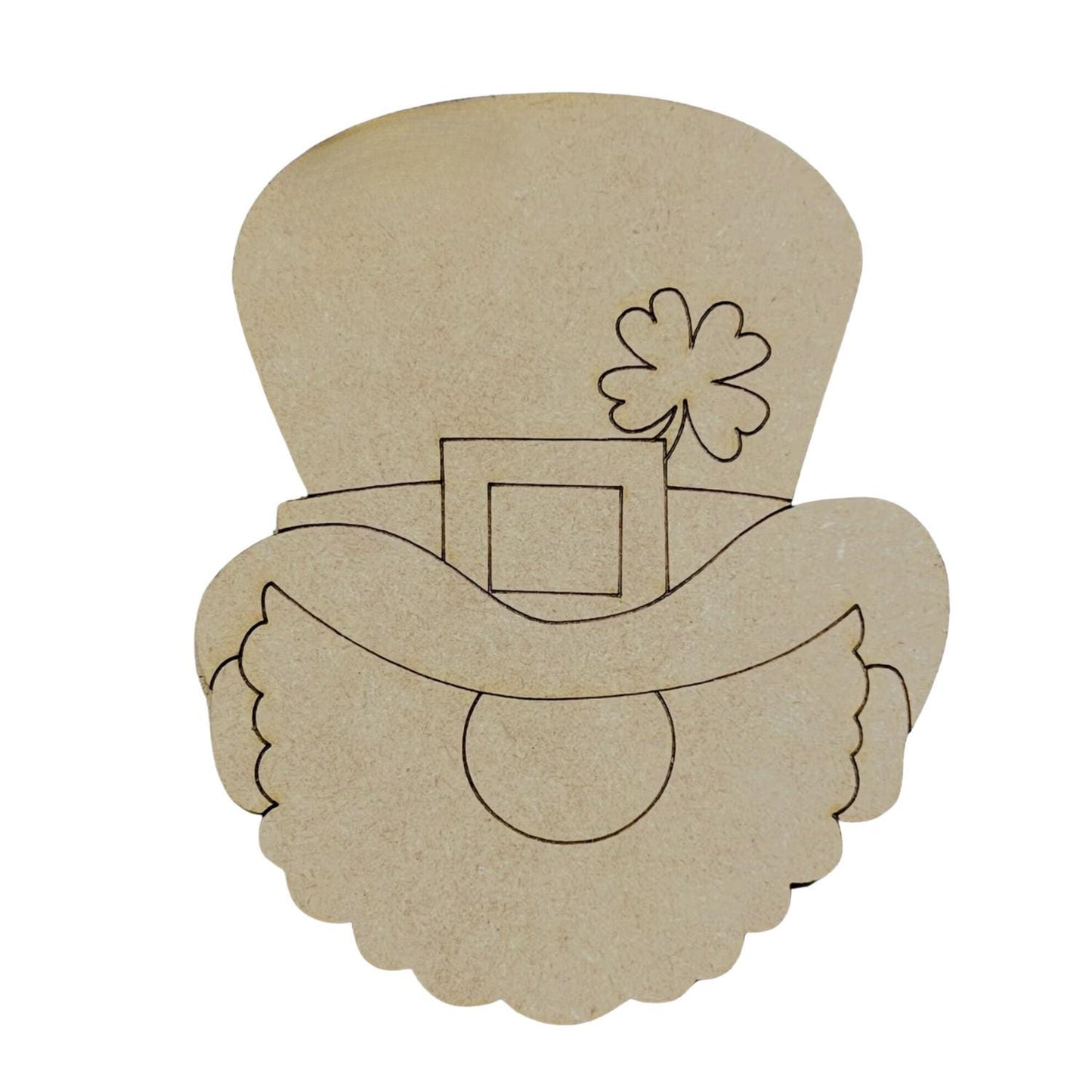 Large 12" - 22" | Leprechaun Head | St Patrick's Day Decor | Craft Wood Shapes | Spring Decor | DIY Crafts | Paint by Lines