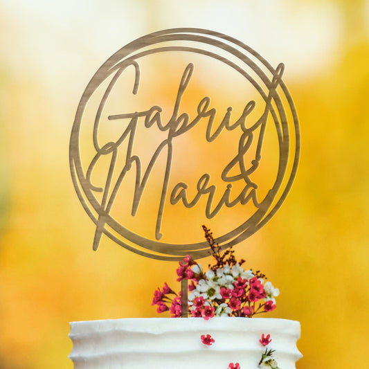 Wedding Personalized Cake Topper | Custom Name Cake Decor | Rustic Wedding Cake Decor | Anniversary Cake Topper | Personalized Wedding Decor