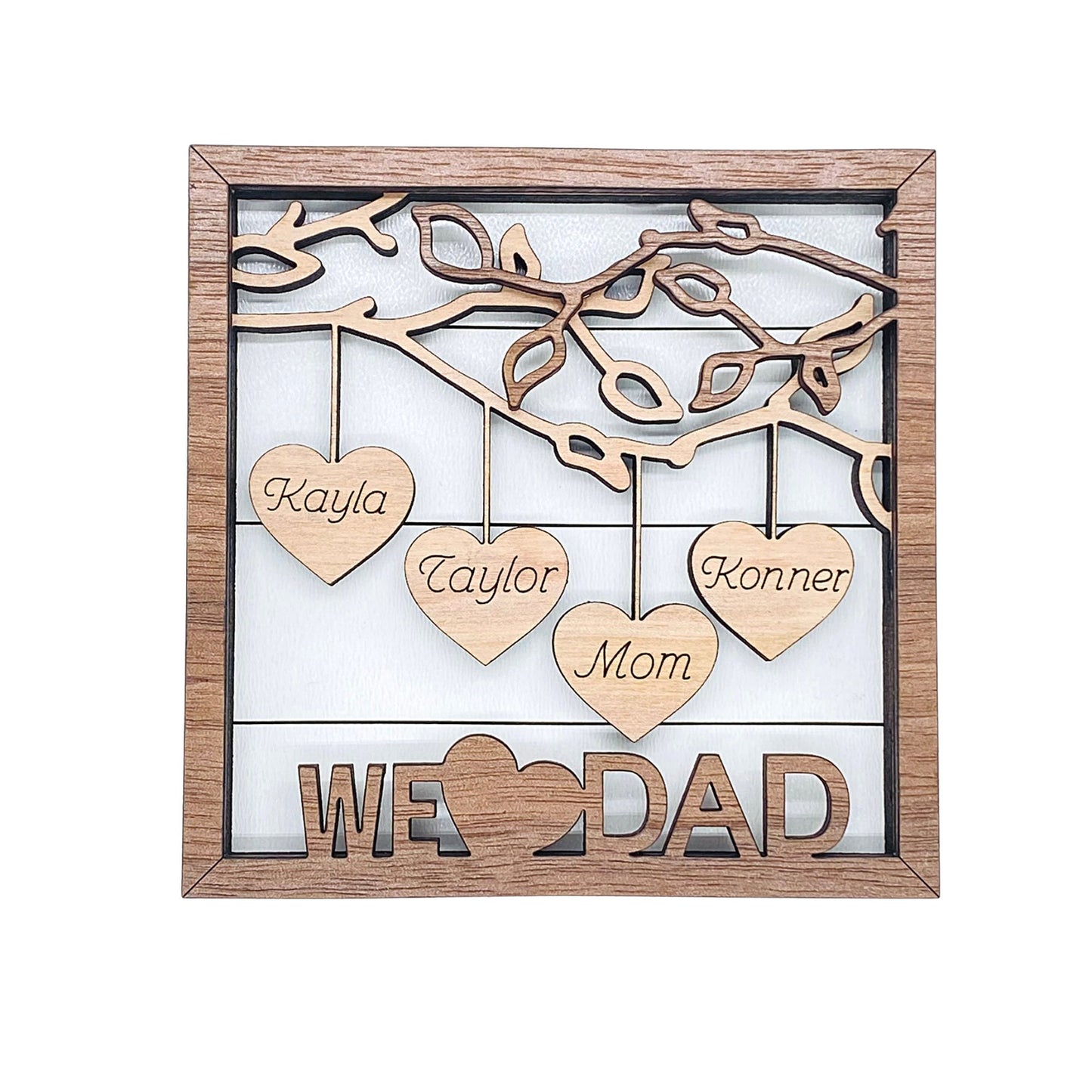 3-Layer Father's Day Wood Art Gift | Father's Day Gift | Personalize Father's Day Gift | Dad Birthday Gift | Grandpa Gifts