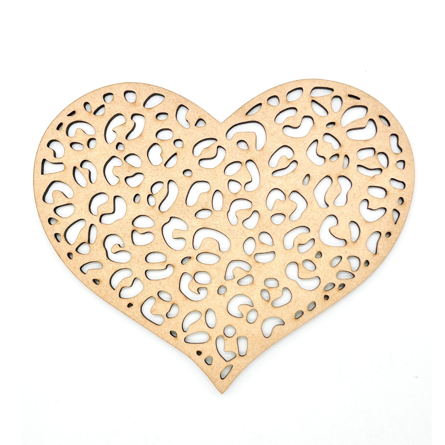 Large Leopard Heart | Valentine Heart | Heart with Leopard Print| Valentine Crafts | Wood Heart Cutout | 1 layer or 2 Layer