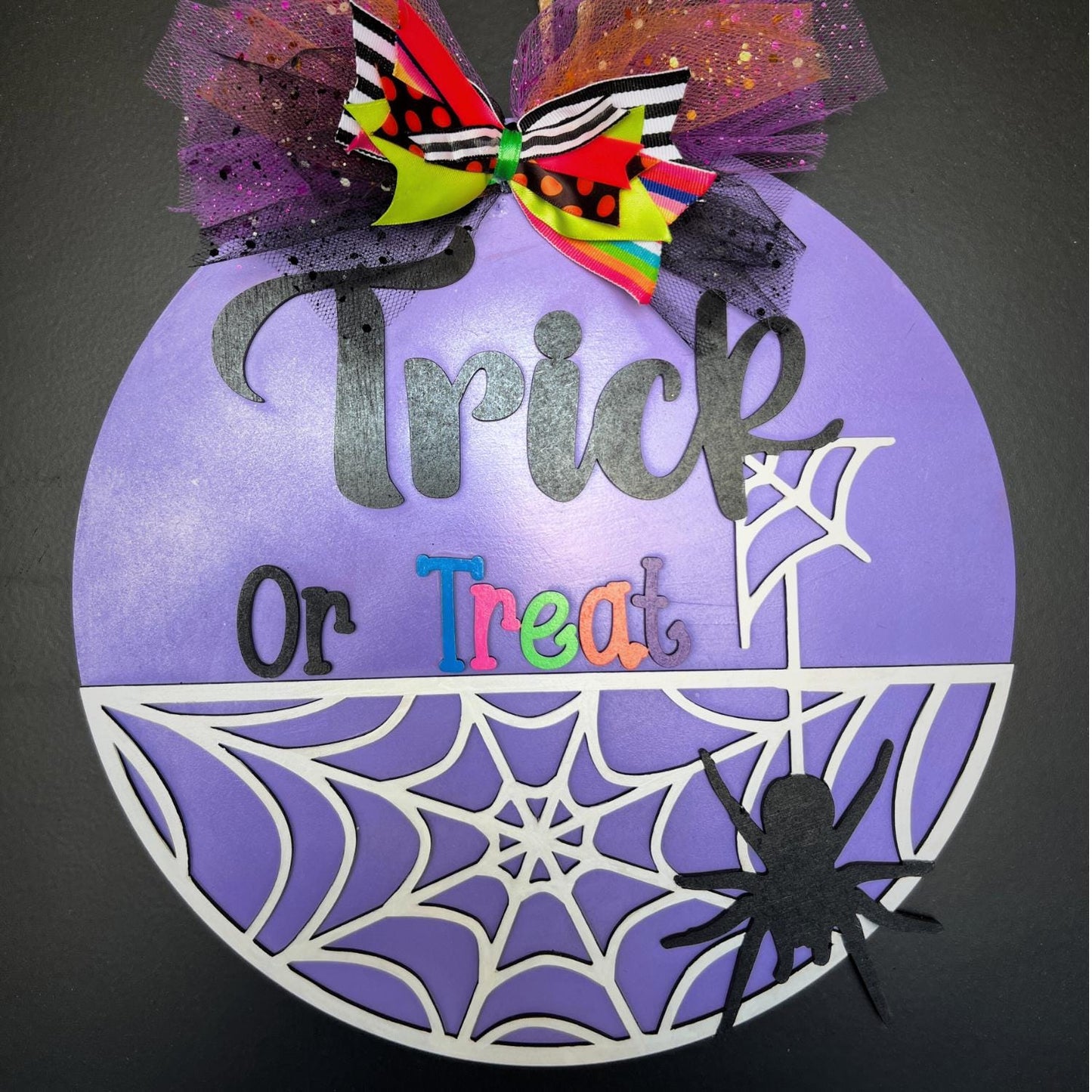 Bright Colorful Halloween Door Hanger | Purple Halloween | Halloween Sign