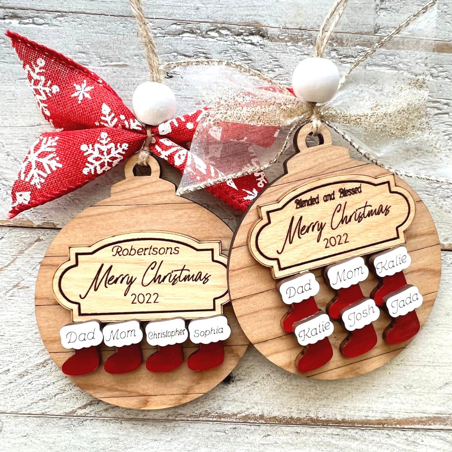 Family Christmas Ornament | Personalized Family Ornaments| Stocking Ornament | Gifting Ornaments | Family Christmas Gifts