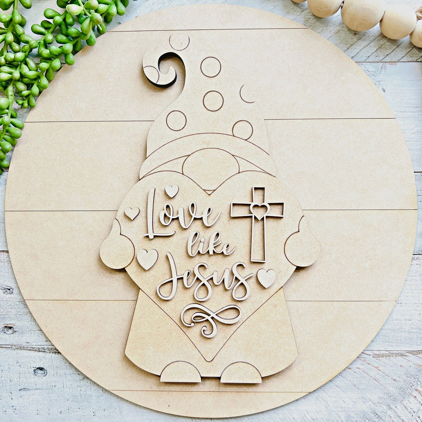 Valentine Gnome Kit Door Hanger | Gnome Kit Round Sign | Valentine Paint Party | Christian Valentine Decor | Love like Jesus