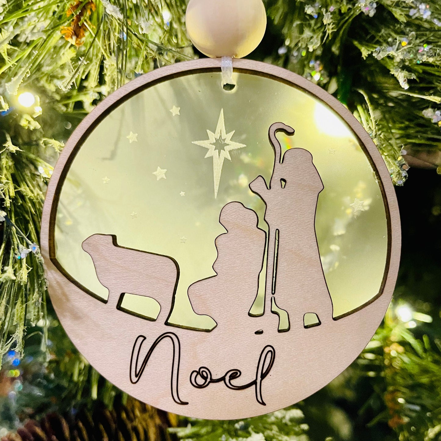 Nativity Scene Christmas Ornaments | 2 Layered Wise Men Ornaments | Cute Wooden Ornaments | Silent Night Christmas Tree Decor | Handmade