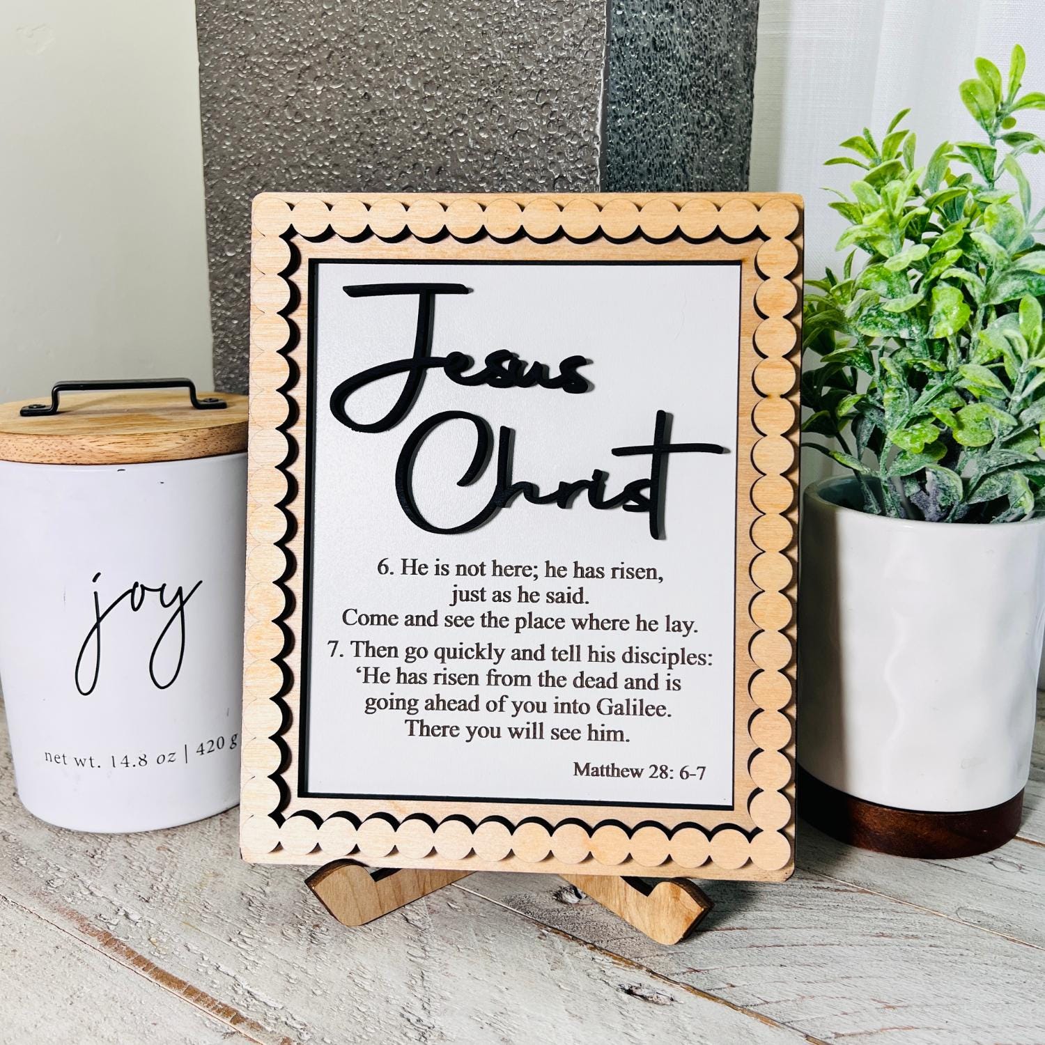 Christ Sign Set | Laser Cut Birch Set | Resurrection Decor | Spiritual Gifts | Gifts for Her | Church Wall Decor | All 3 Signs Included