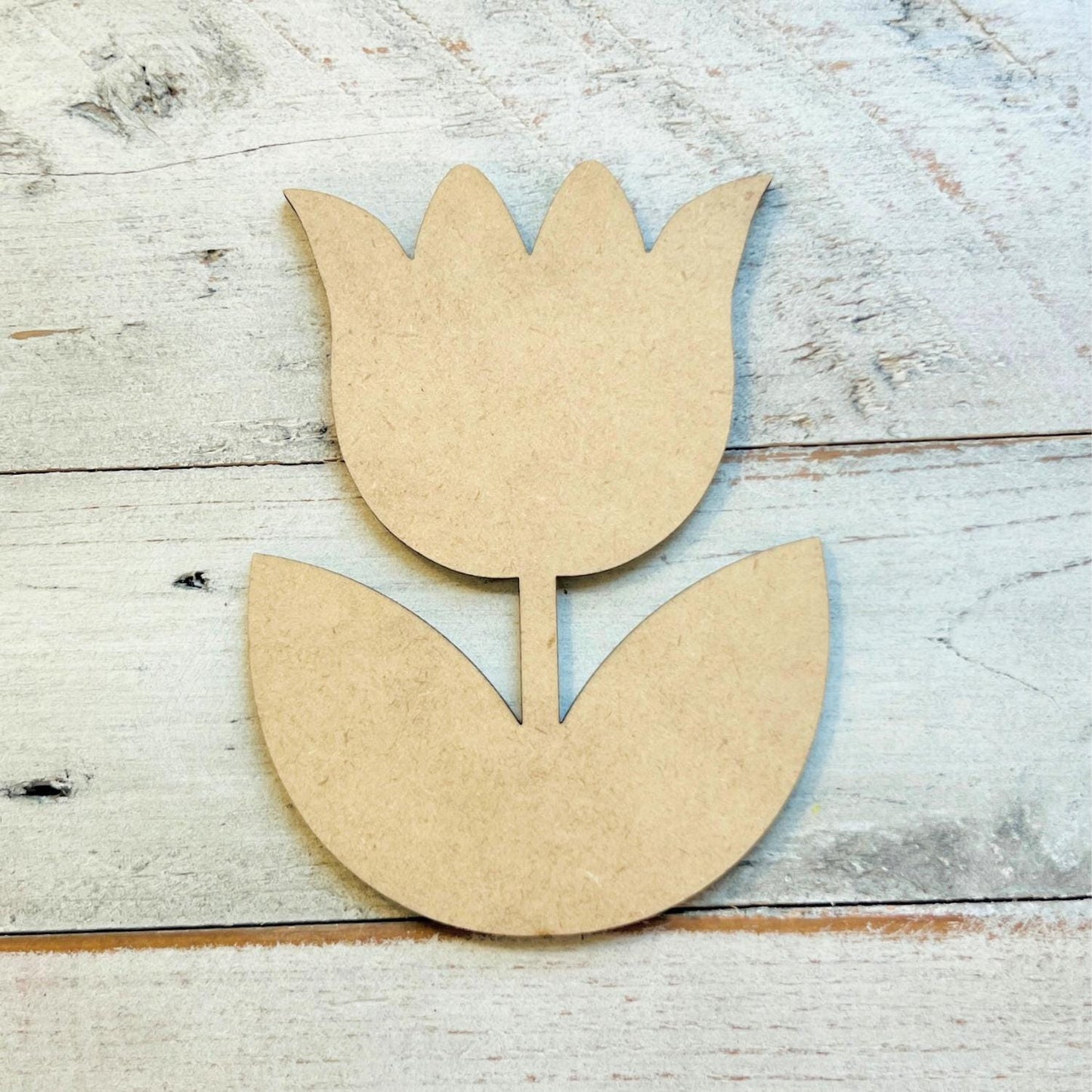 Wood Tulip Craft Shape | Wood Flower Decor | Flower Cutout| Craft Wood Shapes | Spring Decor | DIY Crafts | Paint by Lines