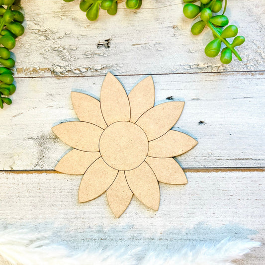 Large 12"-22"| Wood Sunflower | Wood Flower Decor | Flower Shape | Craft Wood Shapes | Spring Decor | DIY Crafts  Paint by Lines