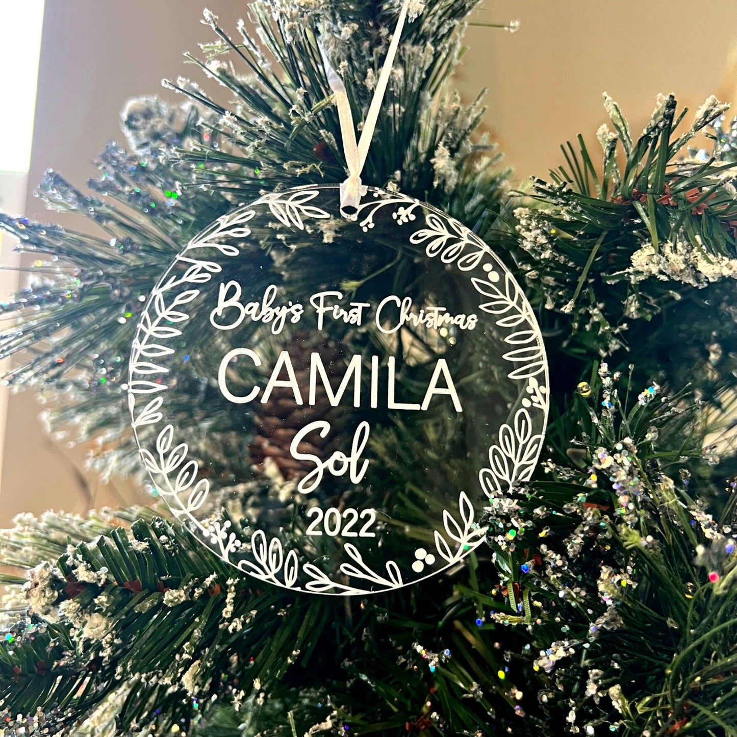 Baby's First Christmas Ornament | Baby Ornament | Children Ornaments | Clear Ornaments