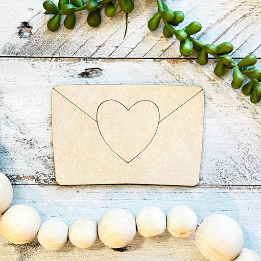 Small Valentine Envelope with Heart | Valentine Wood Crafts | Valentine Mail | Valentine Decor | Paint by Line Crafts