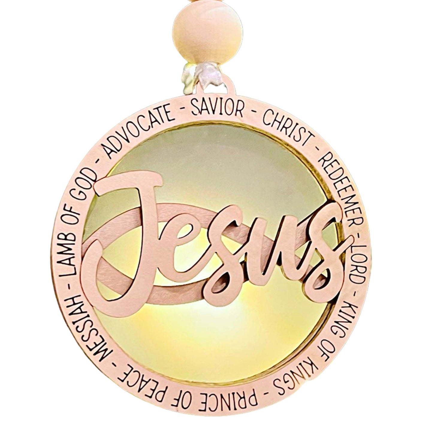 CHRISTMAS Jesus Ornament | 3 Layered Wood & Acrylic | Cute Wooden Ornaments | Christian Inspirational Ornament | Christmas Tree Decor