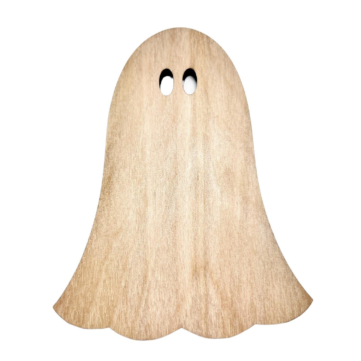 Small Wooden Ghost Cutout Hollow Eyes | Halloween Ghost Craft Shape