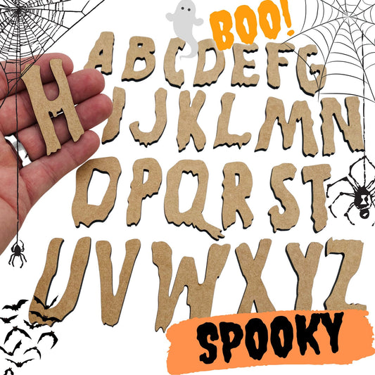 Spooky Font Wooden Letters