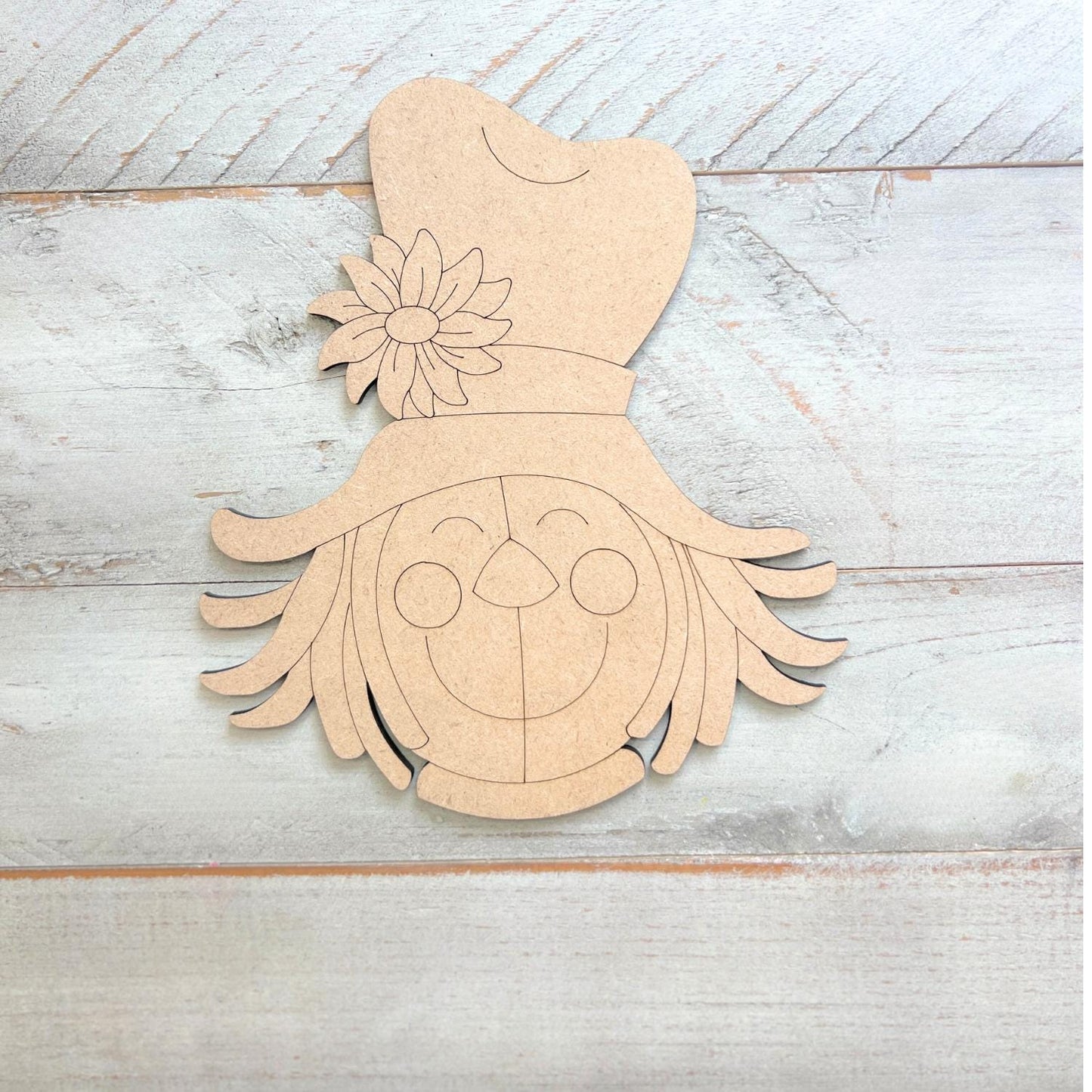 Scarecrow Wood Craft | Scarecrow Head - Paint by Line