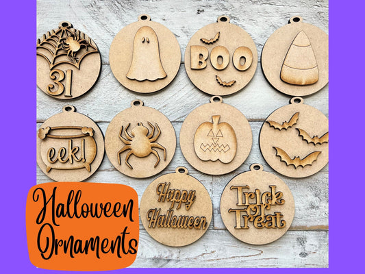 Unfinished Halloween Ornament Kit | Halloween Decor | Halloween Christmas Tree | Halloween Charms