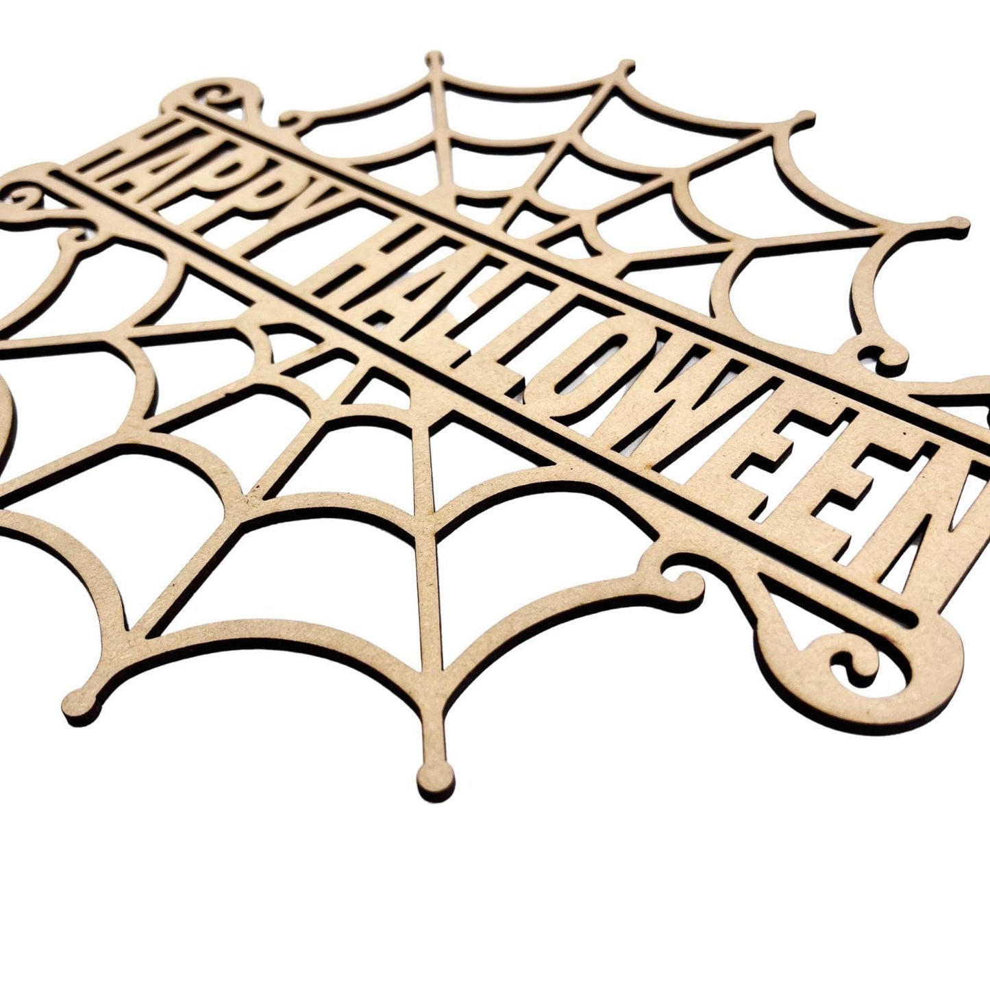 Small Spider Web Happy Halloween |  Halloween Decor | DIY Halloween door sign | Halloween Sign