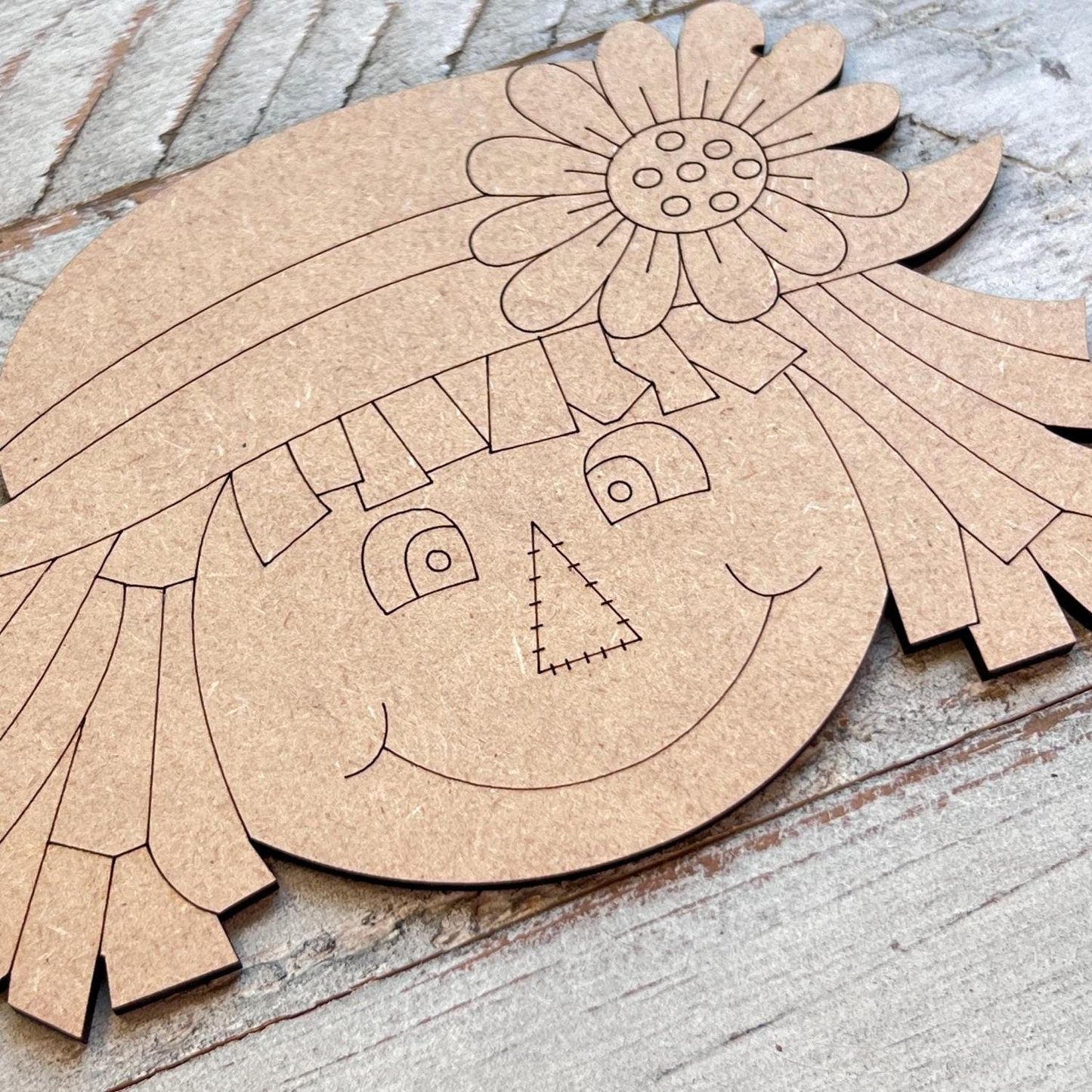 Scarecrow Wood Craft | Scarecrow Head - Paint by Line