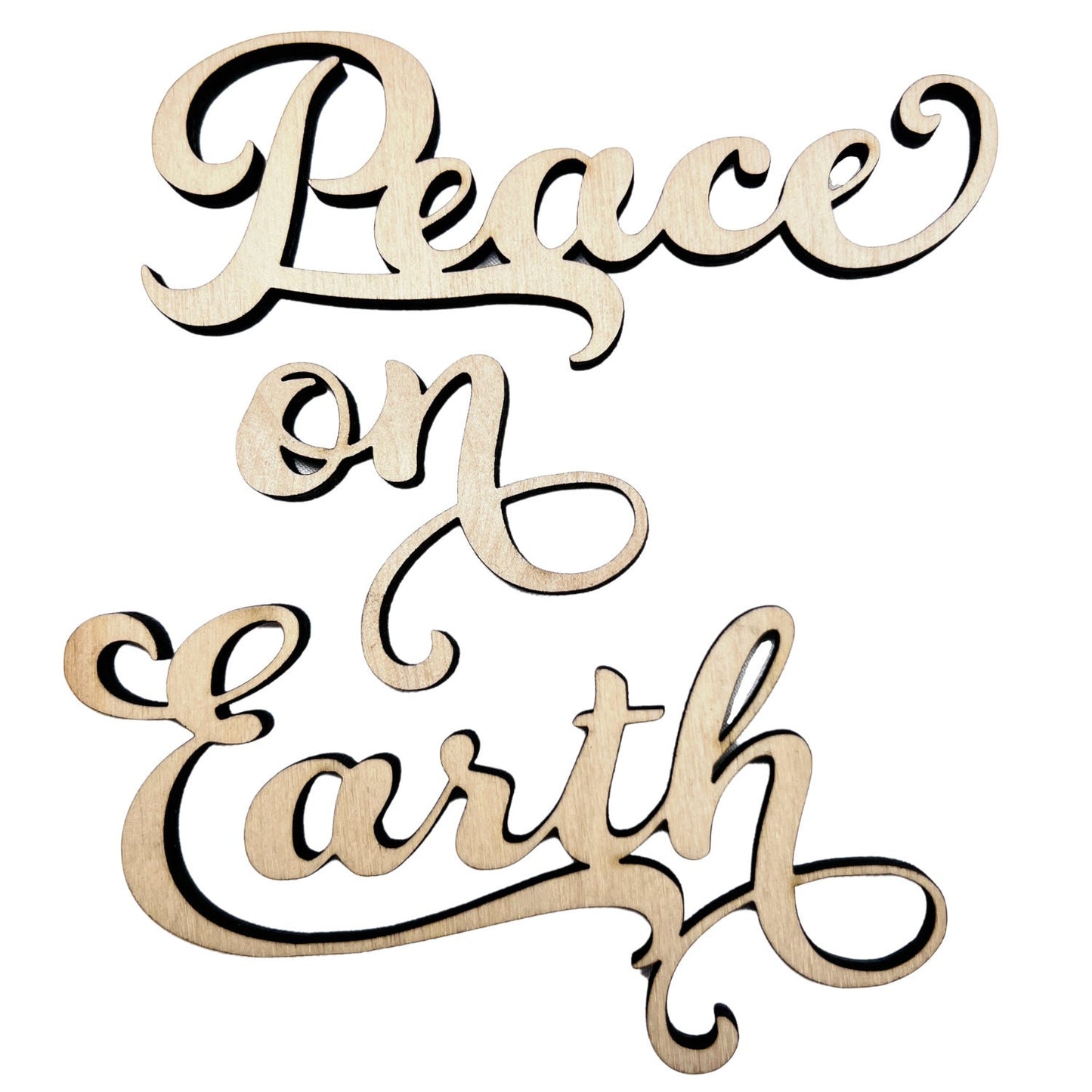 Large Peace On Earth Word Wood Cutout | Merry Christmas wood letter | Christmas wreath | Christmas Door hanger | Christmas Crafts |