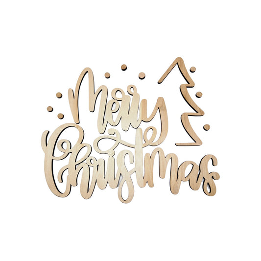 Large Merry Christmas Tree w/Snowflakes Cutout | Merry Christmas wood letter | Christmas wreath | Christmas Door hanger | Christmas Crafts |