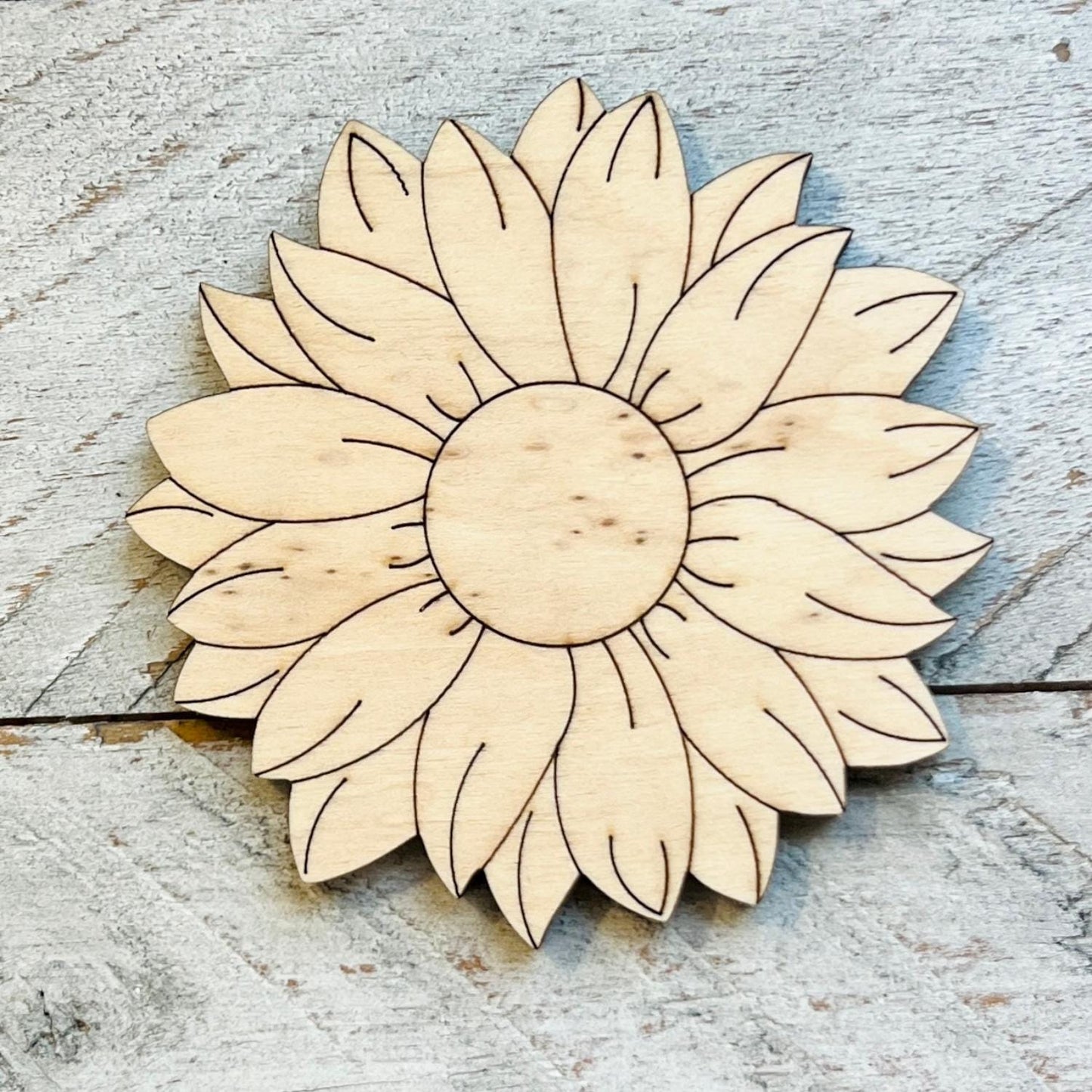 Wood Sunflower Craft Shape | Wood Flower Decor | Flower Cutout| Craft Wood Shapes | Spring Decor | DIY Crafts | Paint by Lines