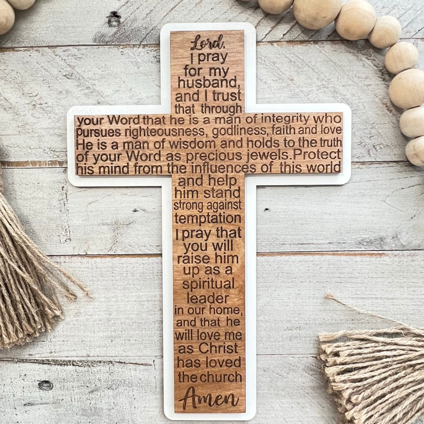 Prayer for Husband Cross | Wood Cross | Gifts for Husbands | Gifts for Him | Christian Husband