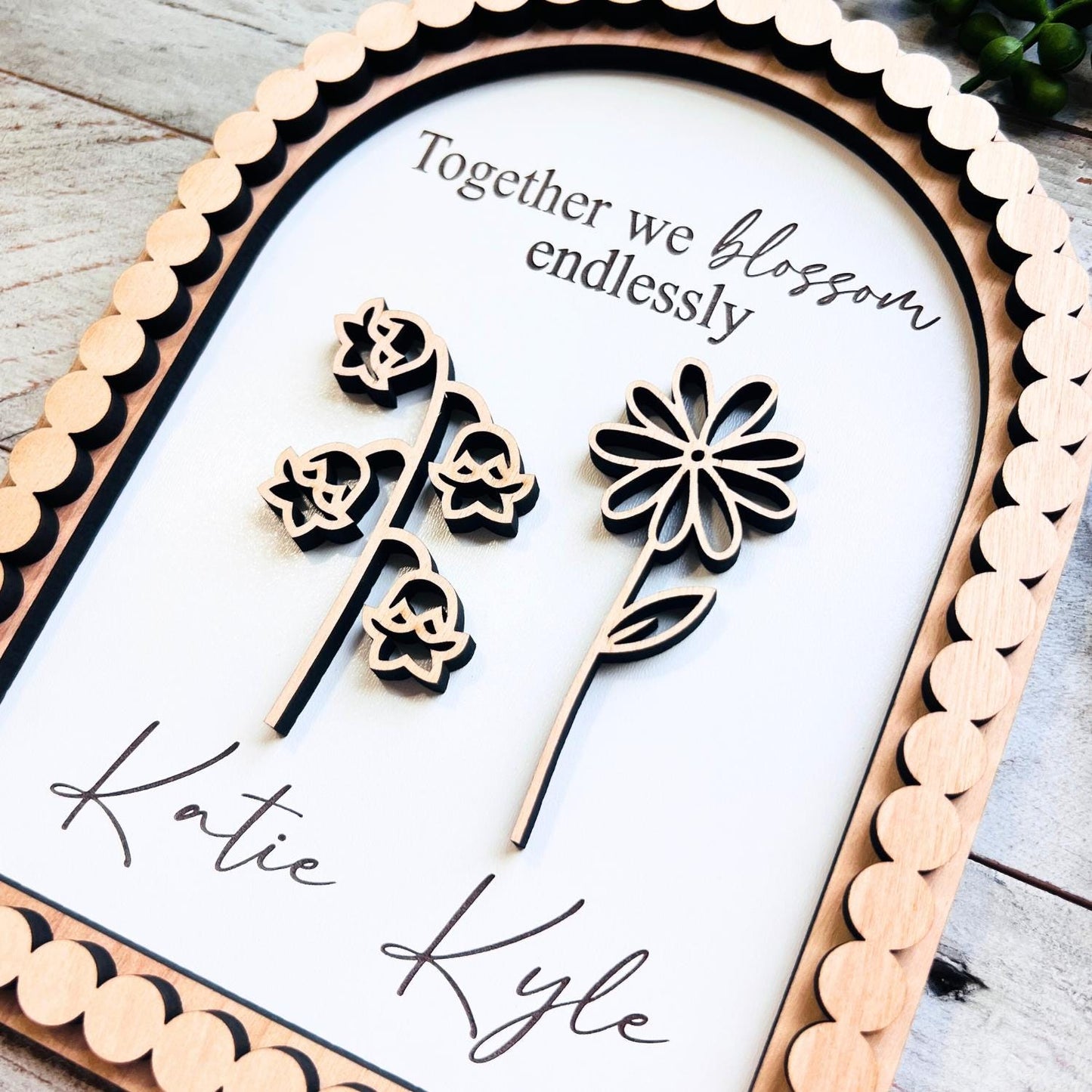 Couple Arch Birth Month Flower Sign | Beaded Birthday Flower Gift Sign | Valentine Gifts | Valentine Signs | Gifts for Her | Gifts for Him