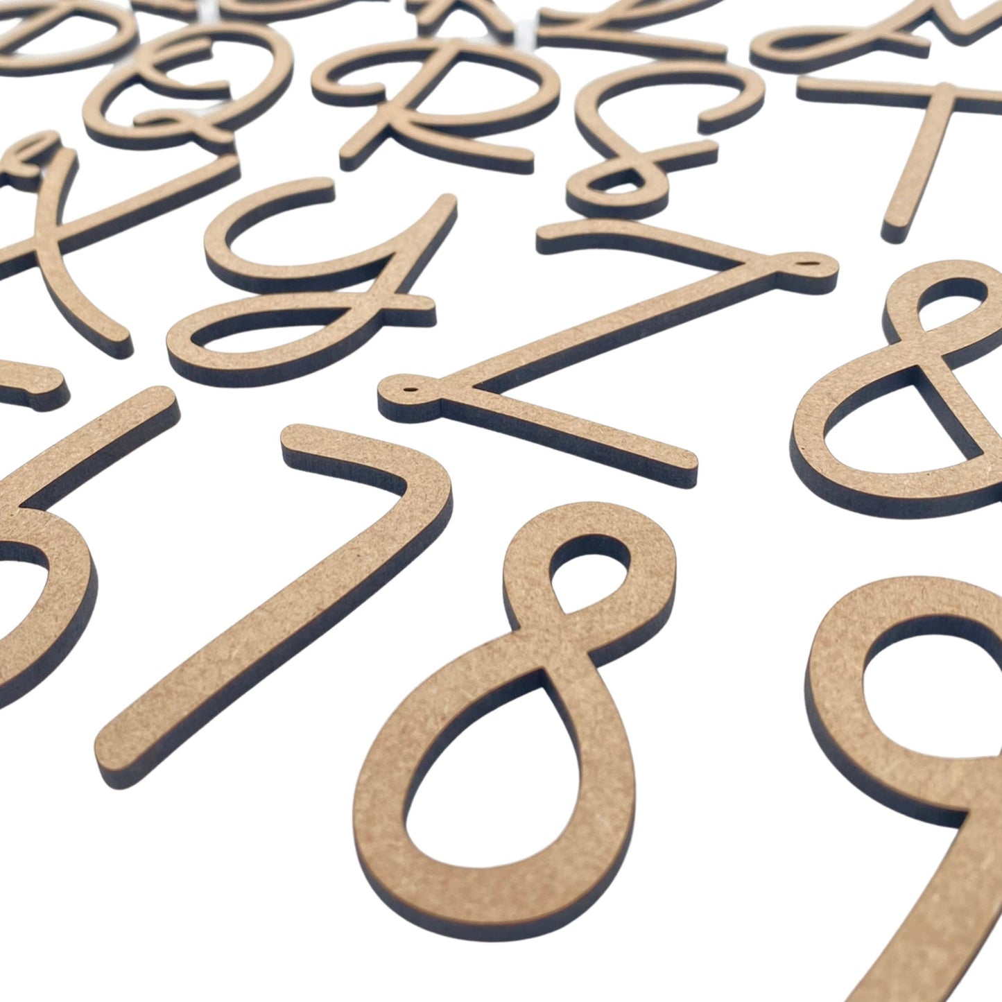 Handwritten Script Wooden Letters
