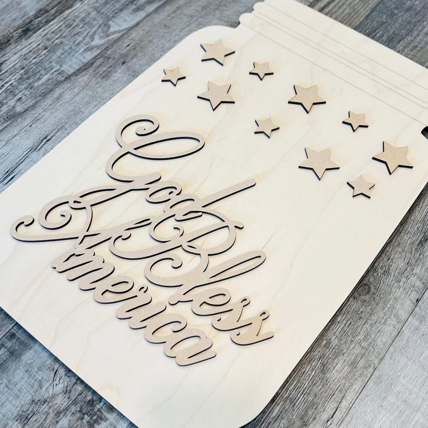 4th July Mason Jar Paint Kit, Independence Day Paint Party Ideas, Wood Jar Paint Kit, God Bless America Sign, Stars and Stripes Decor