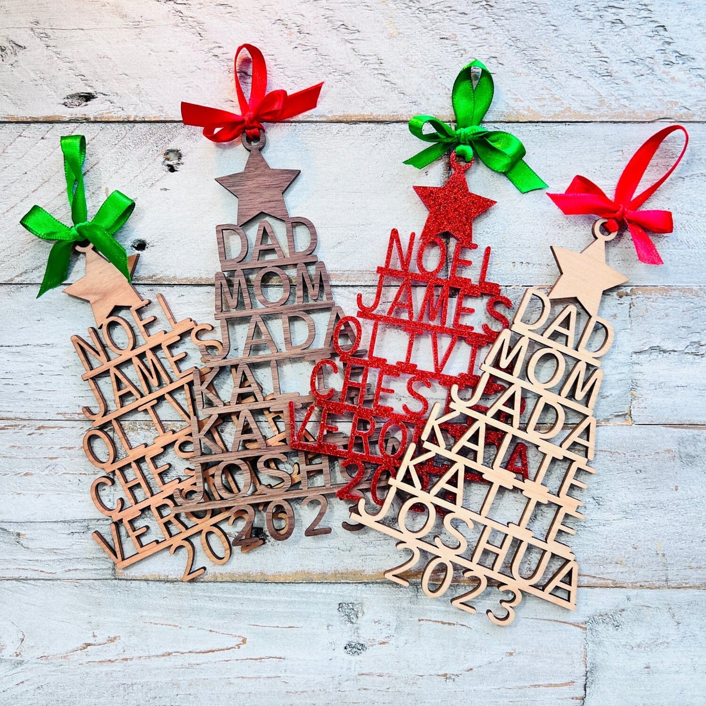 Christmas Name Tree Ornament | Personalized Family Name Ornament | Custom Christmas Tree Ornament | Handmade Tree Ornaments | Christmas Gift