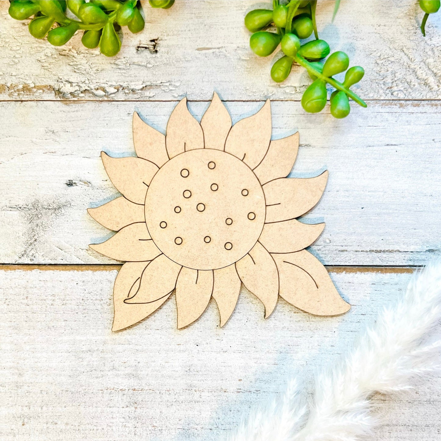 Large 12"-22"| Wood Sunflower | Wood Flower Decor | Flower Shape | Craft Wood Shapes | Spring Decor | DIY Crafts  Paint by Lines