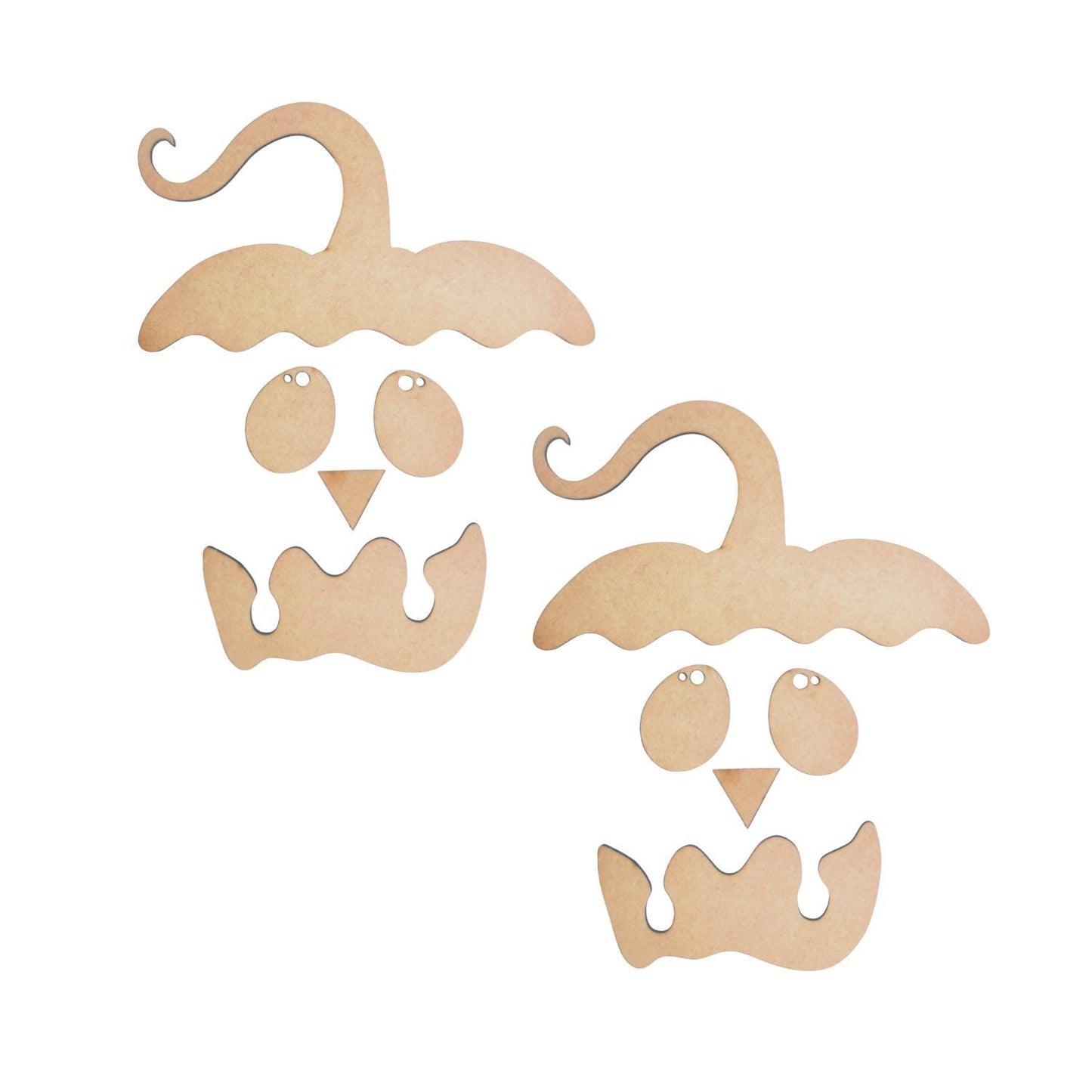 Sets of 2 or 5, Wood Pumpkin Face, Halloween Crafts
