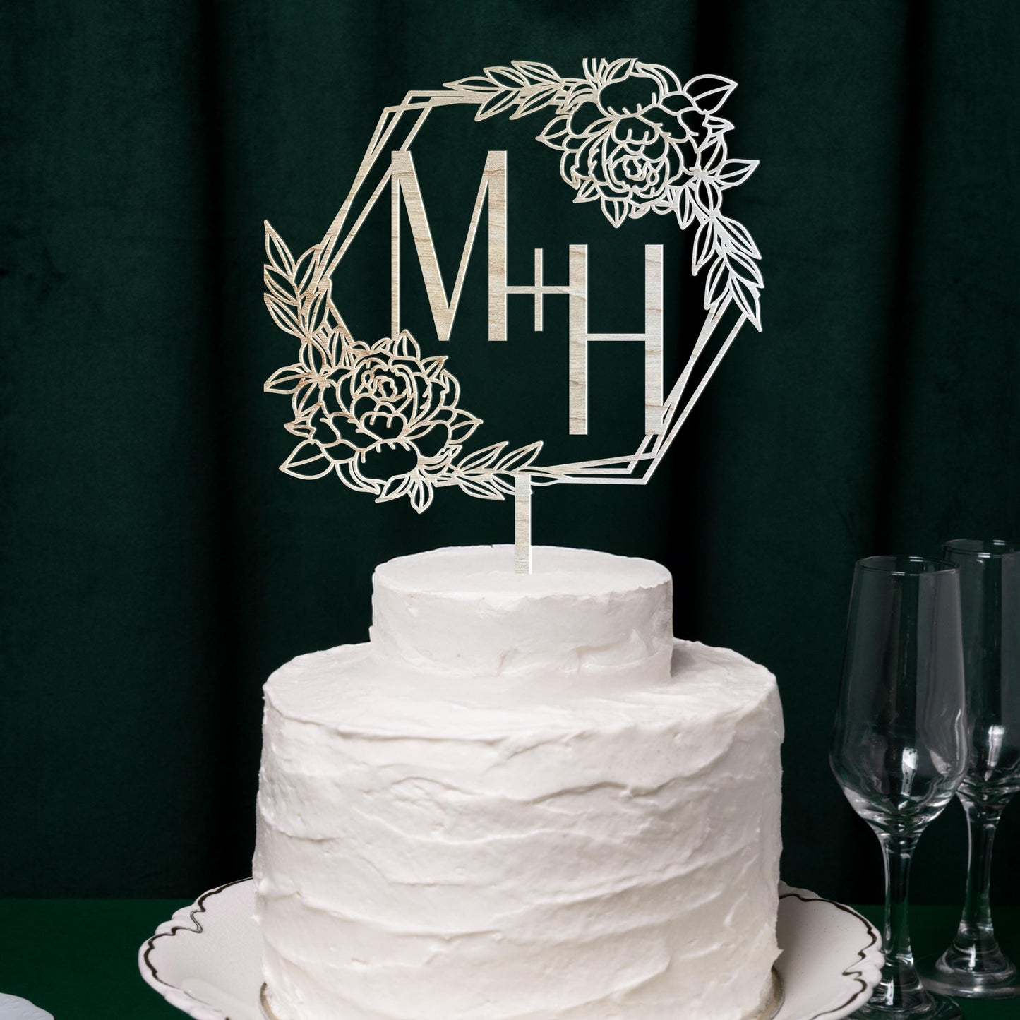 Wedding Personalized Cake Topper | Custom Name Cake Decor | Rustic Wedding Cake Decor | Anniversary Cake Topper | Personalized Wedding Decor