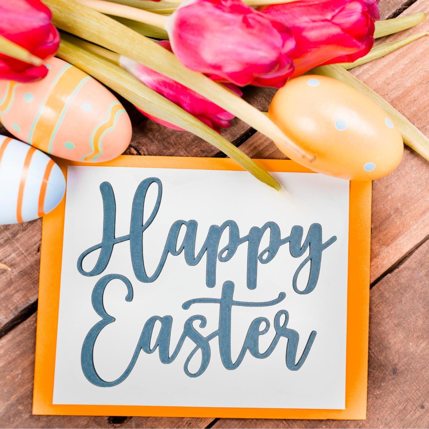 Large Happy Easter Wood Word | Connected Wood Words | Easter Crafts | Easter Decor | Christian Crafts | Easter Door Hanger | Easter Sign