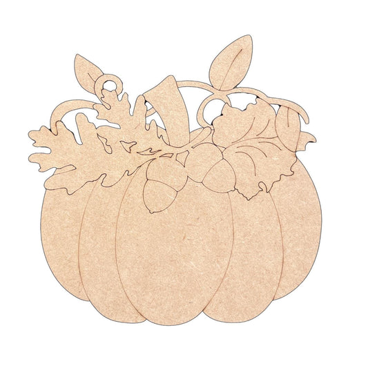 Pumpkin with Acrorns Fall Wood Craft- Paint by line