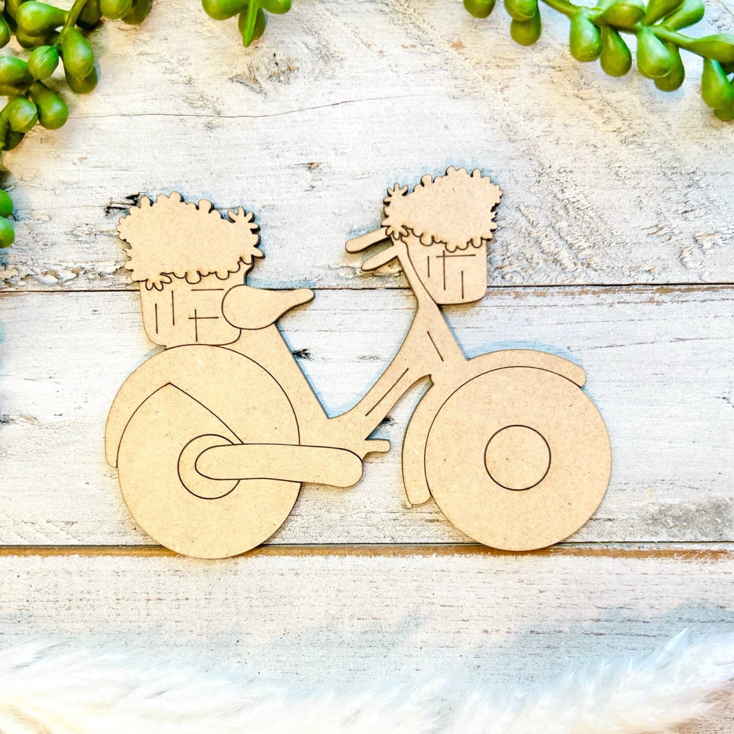 Small 3"-10" Wood Bicycle | Bicycle with Flowers | Craft Wood Shapes | Spring Decor | DIY Crafts | Paint by Lines