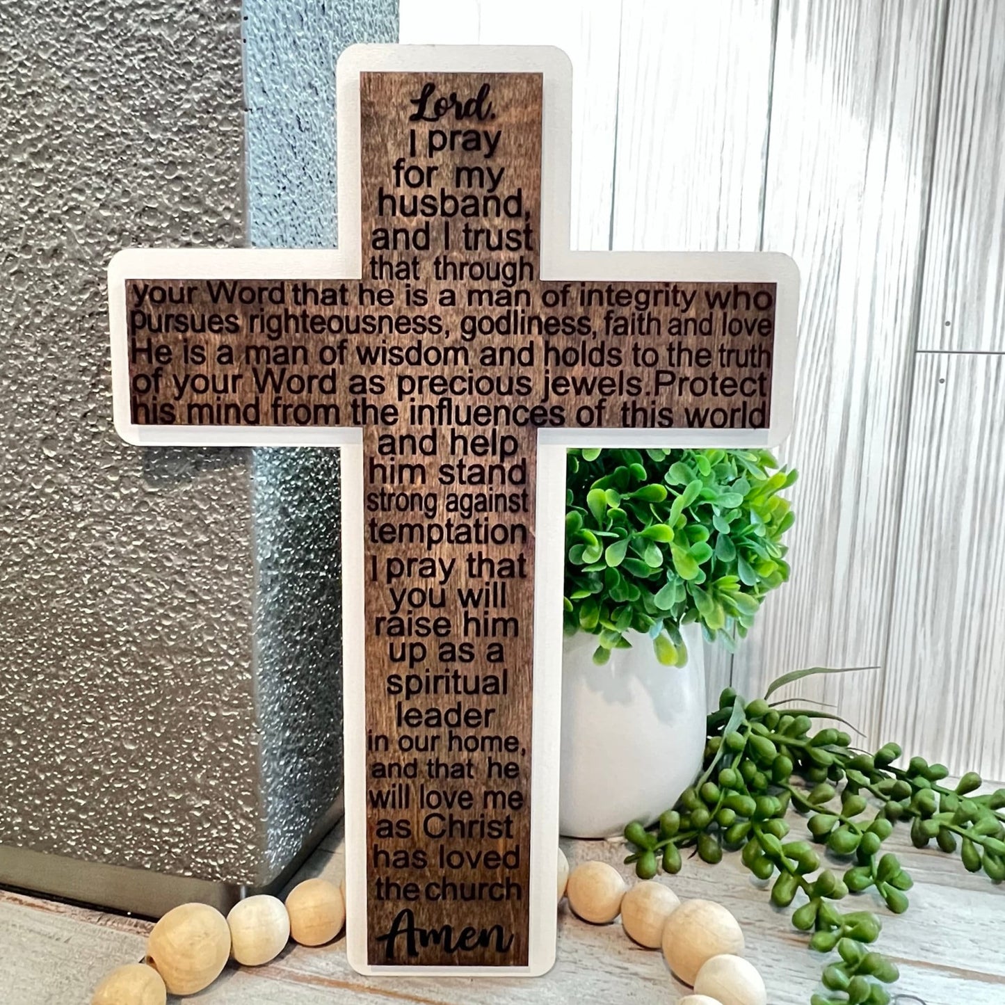 Prayer for Husband Cross | Wood Cross | Gifts for Husbands | Gifts for Him | Christian Husband