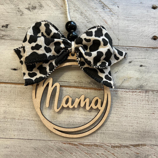 Mama Car Charm | Bag Tassel Charm | Cow Print Car Accessories