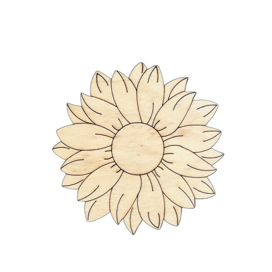 Wood Sunflower Craft Shape | Wood Flower Decor | Flower Cutout| Craft Wood Shapes | Spring Decor | DIY Crafts | Paint by Lines