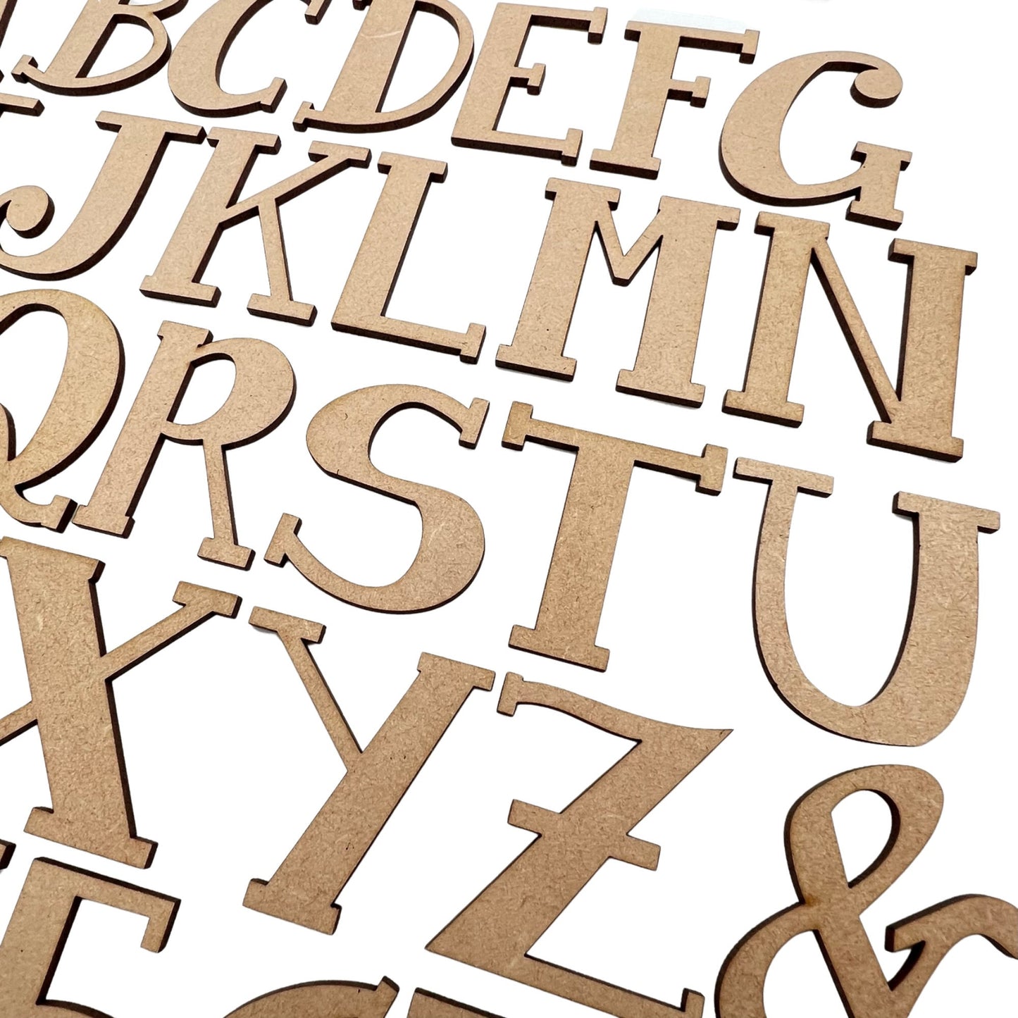 Curly Girl Font Wooden Letters