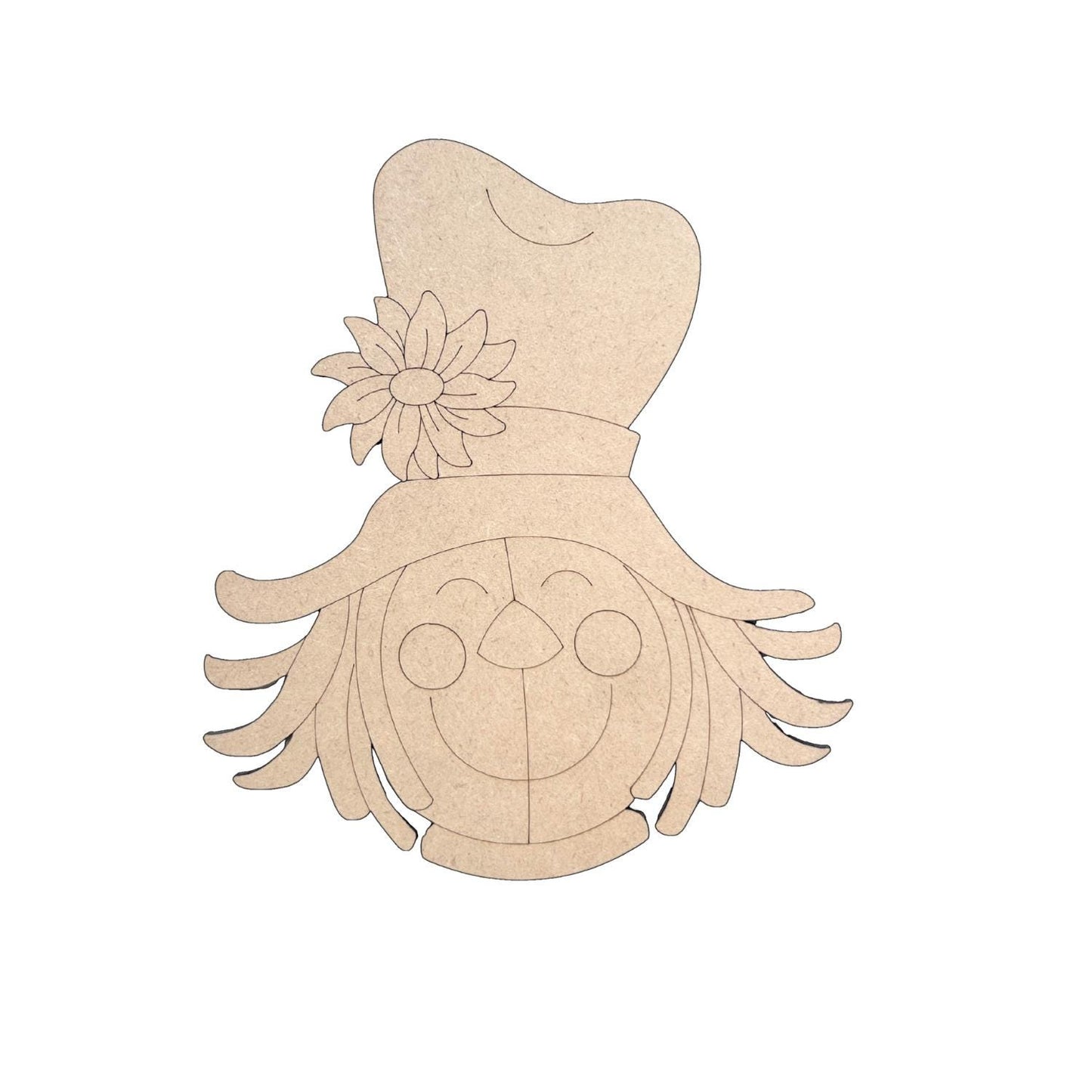 Scarecrow Wood Craft | Scarecrow Head - Paint by Line
