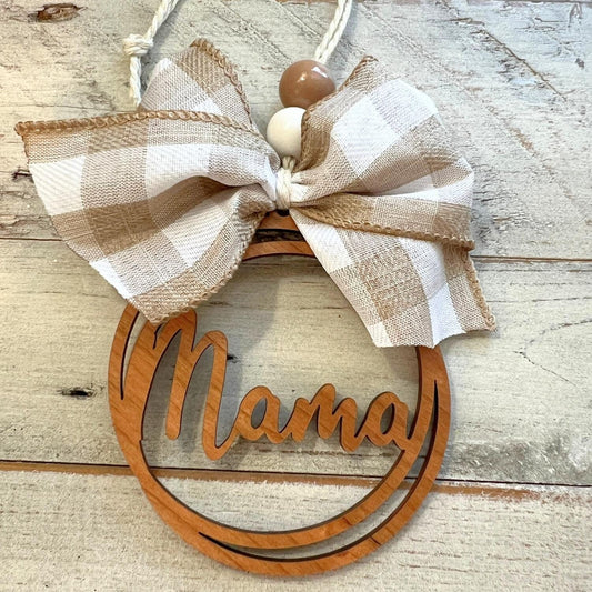 Mama Car Charm | Bag Tassel Charm | Neutral Car Accessories | Beige Car Charm