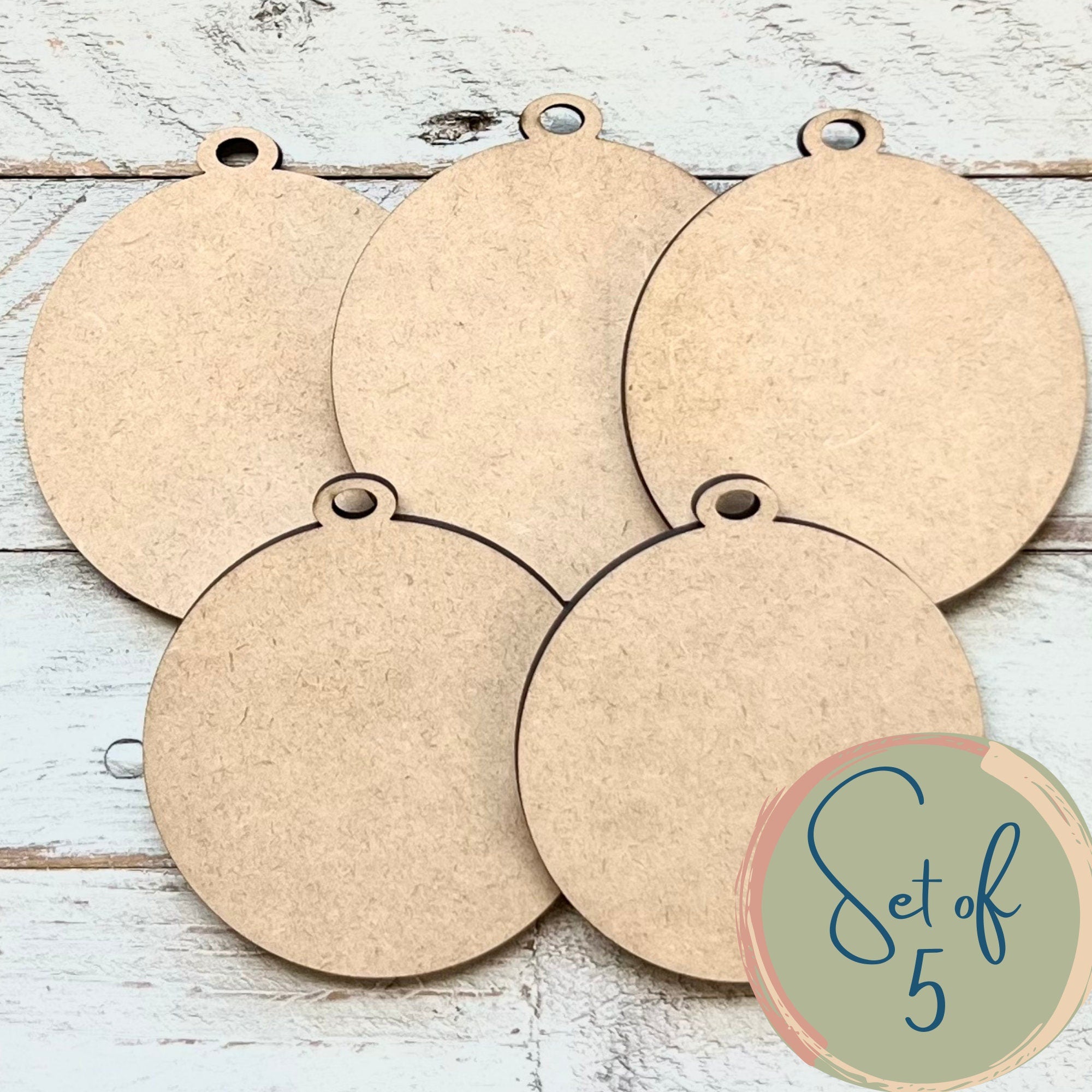 Blank Wood Christmas Ornaments | Wood Ornaments | Craft Ornaments | DIY Ornaments | Wood Blanks | 1/4" Wood Ornaments