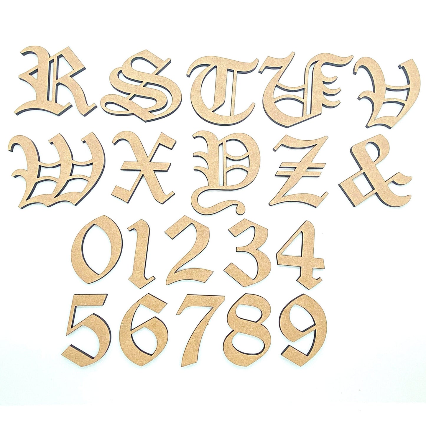 Old English Wooden Letters