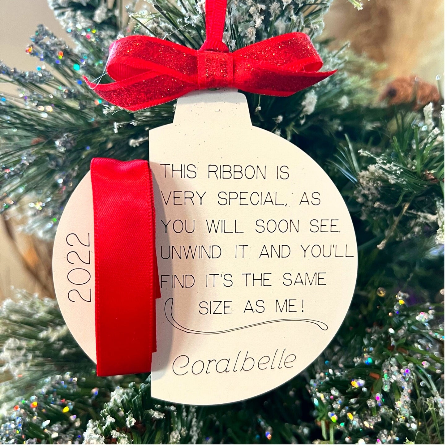 Child Growth Ornament | Ribbon Ornament | Personalized Child Ornament | Personalized Christmas Ornament